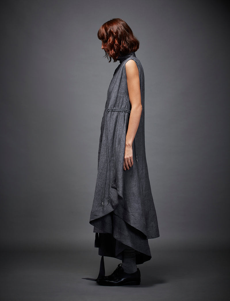 GRETA DRESS linen by Chola in grey color for women in Singapore