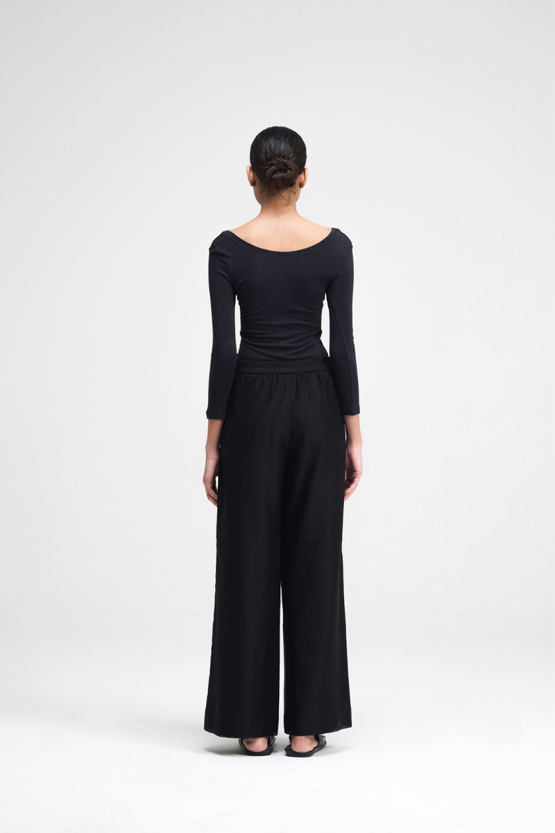 Jun Hand-Embroidered Co-ord Set silk by Turn Black in black color for women in Singapore