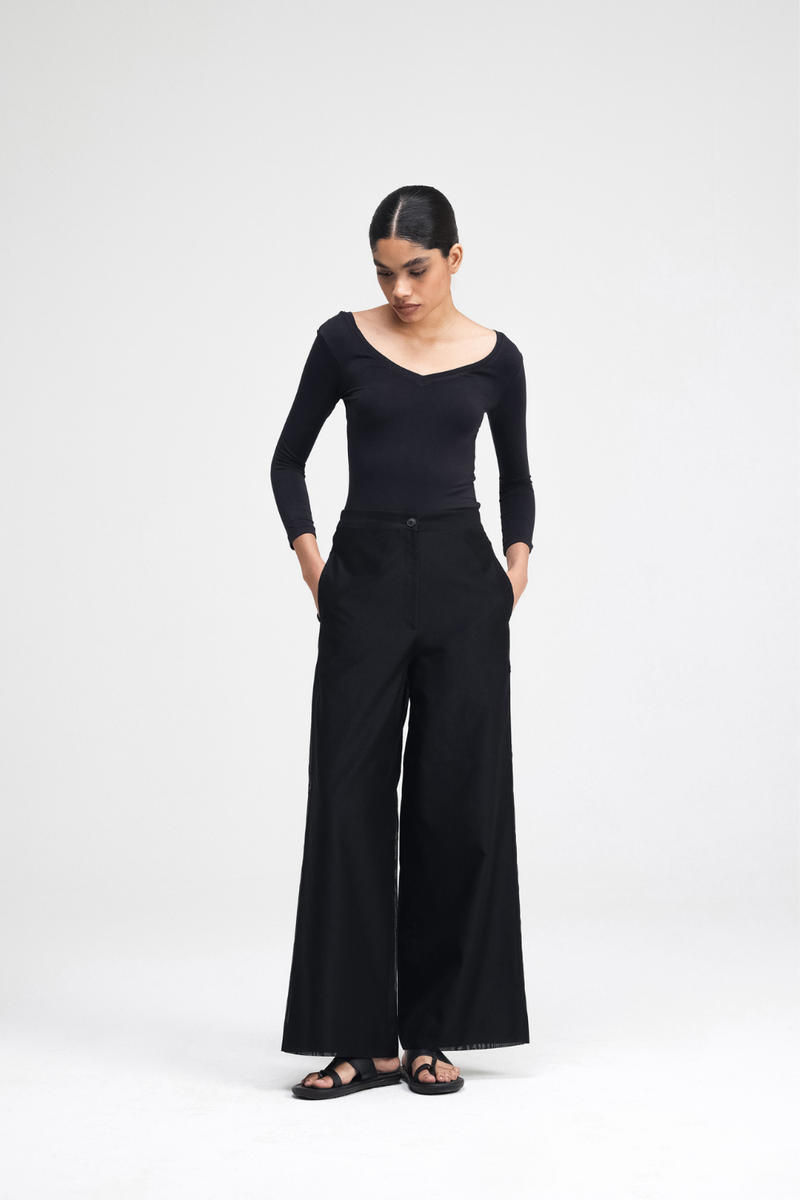 Jun Hand-Embroidered Co-ord Set silk by Turn Black in black color for women in Singapore