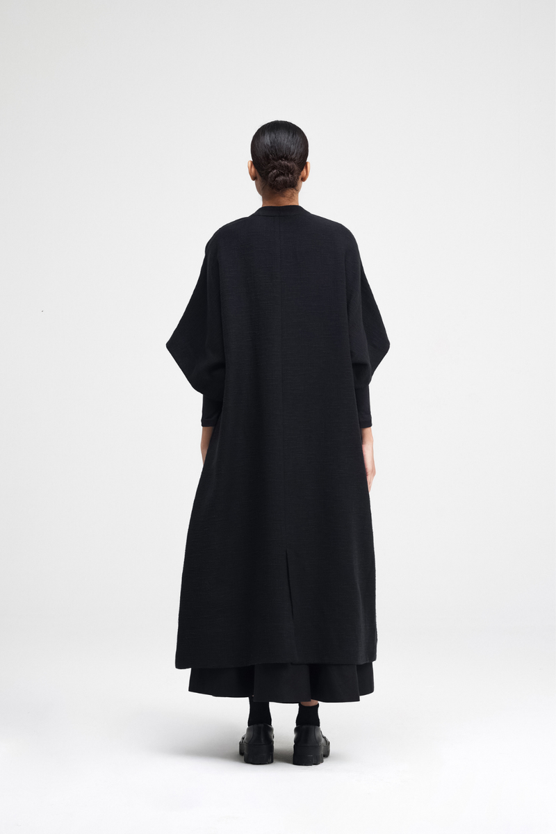 Calla Embroidered Overlay linen by Turn Black in black color for women in Singapore