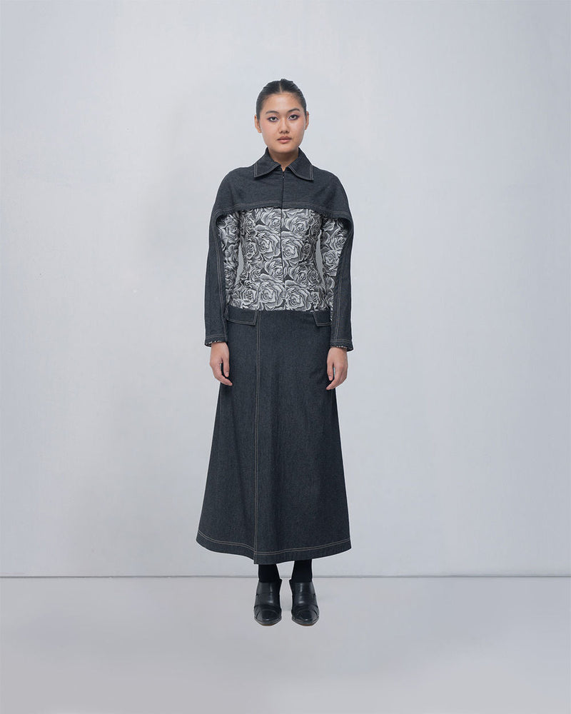 Ipek Dress viscose by Leh Studios in grey for women in Singapore