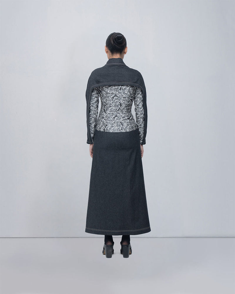 Ipek Dress viscose by Leh Studios in grey for women in Singapore