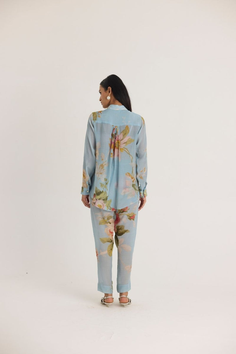TAFFY CO-ORD SET by Yam in blue color for women in Singapore