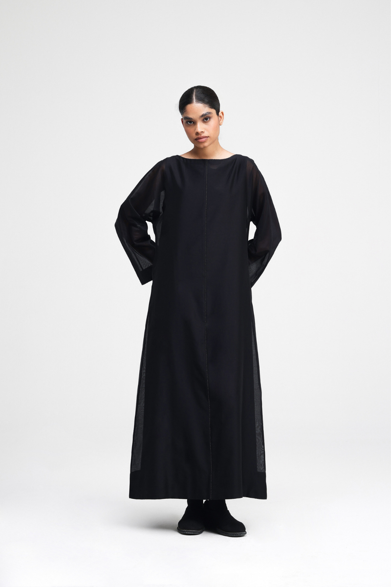 Dasia Hand-Embroidered Dress silk by Turn Black in black color for women in Singapore
