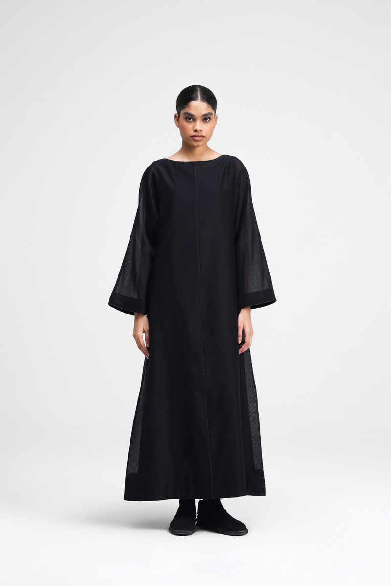 Dasia Hand-Embroidered Dress silk by Turn Black in black color for women in Singapore