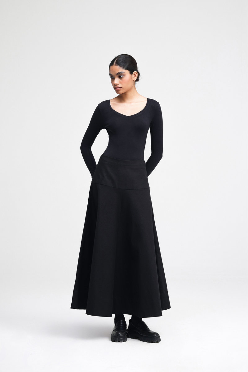 Sho Skirt cotton by Turn Black in black color for women in Singapore