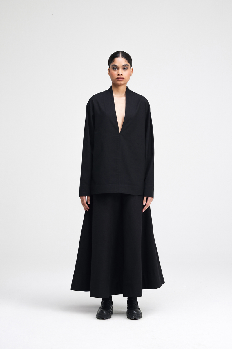 Sho Skirt cotton by Turn Black in black color for women in Singapore