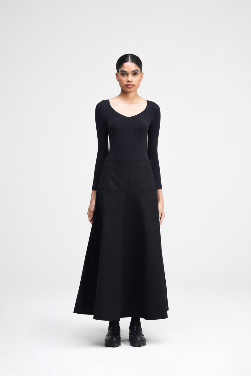 Sho Skirt cotton by Turn Black in black color for women in Singapore