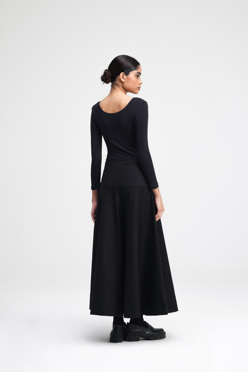 Sho Skirt cotton by Turn Black in black color for women in Singapore