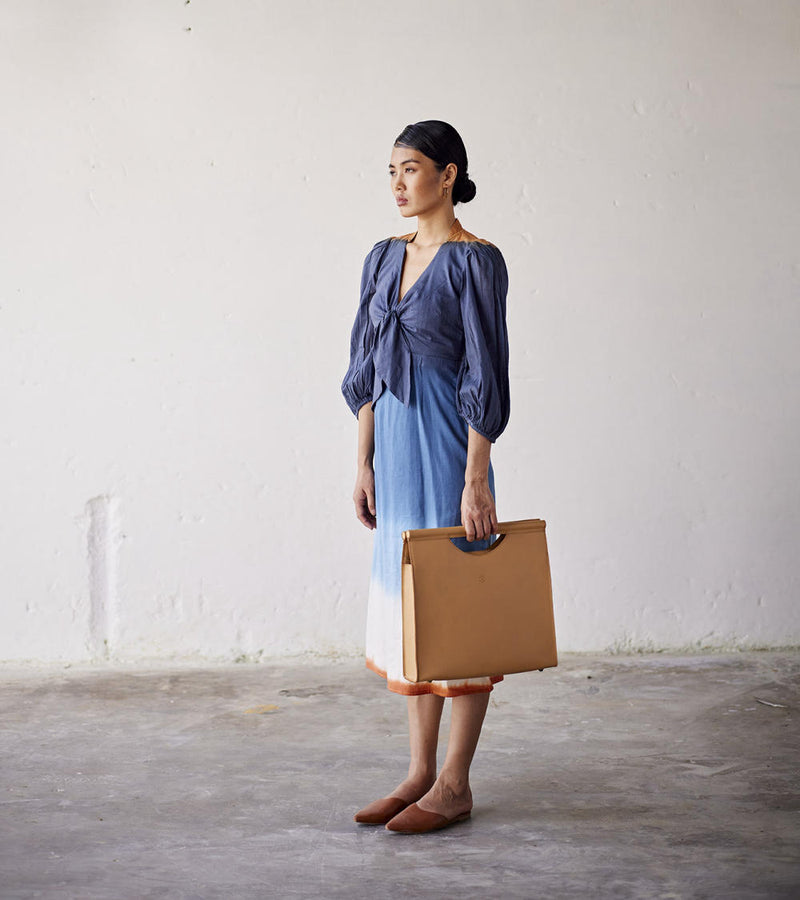 Hop Scotch Dress cotton Dresses by Khara Kapas in blue for women in Singapore