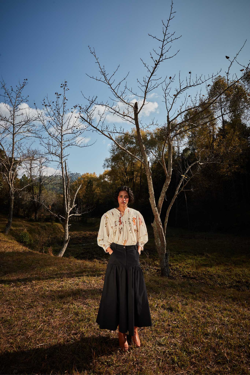 Phantom Skirt cotton by Khara Kapas in black for women in Singapore