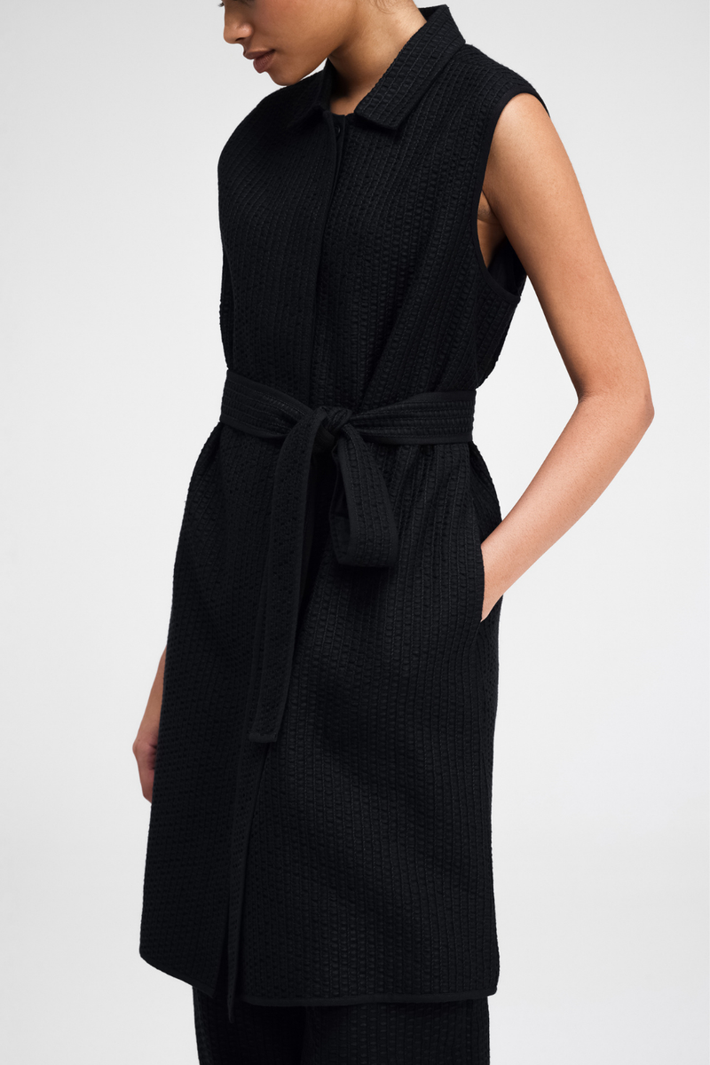 Ren Hand-Embroidered Jacket cotton by Turn Black in black color for women in Singapore