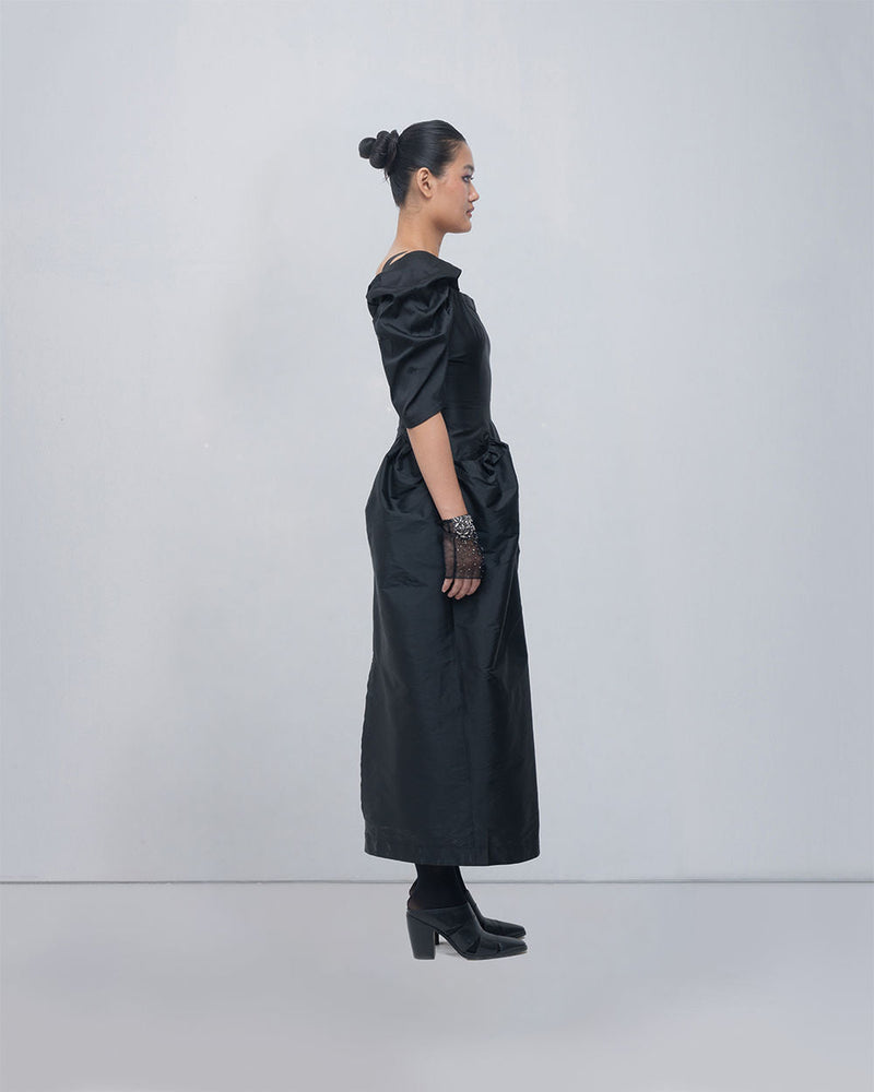 Willie Dress viscose by Leh Studios in black for women in Singapore