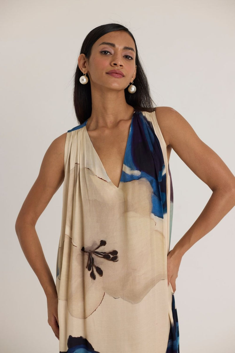 SWEET PEA MAXI DRESS satin by Yam in white color for women in Singapore