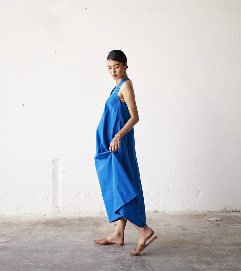 Clear Skies Dress by Khara Kapas in blue for in Singapore
