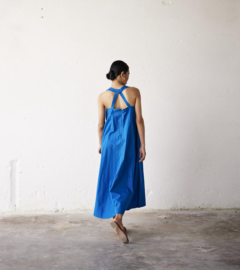 Clear Skies Dress by Khara Kapas in blue for in Singapore