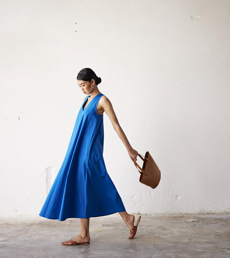 Clear Skies Dress by Khara Kapas in blue for in Singapore