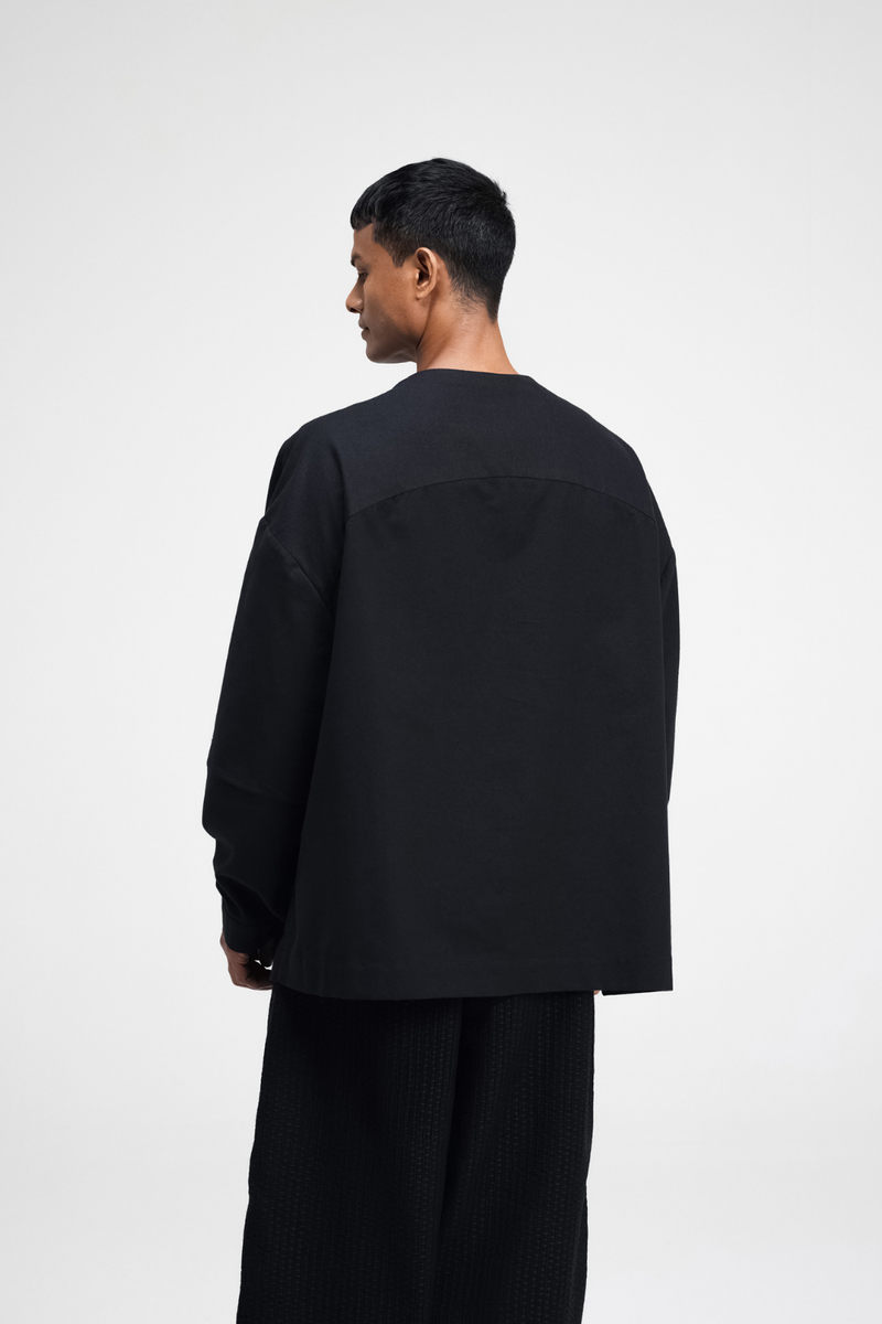 Seki Shirt cotton by Turn Black in black color for men in Singapore