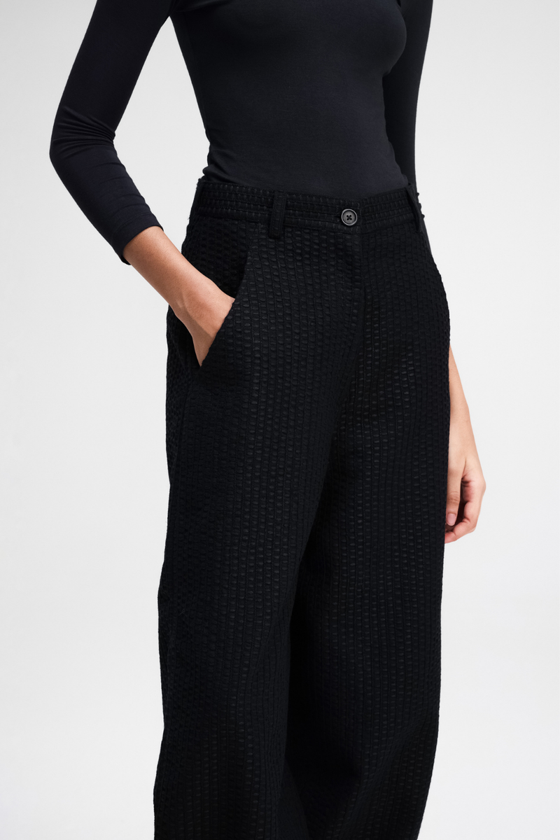Touga Embroidered Pants cotton by Turn Black in black color for women in Singapore