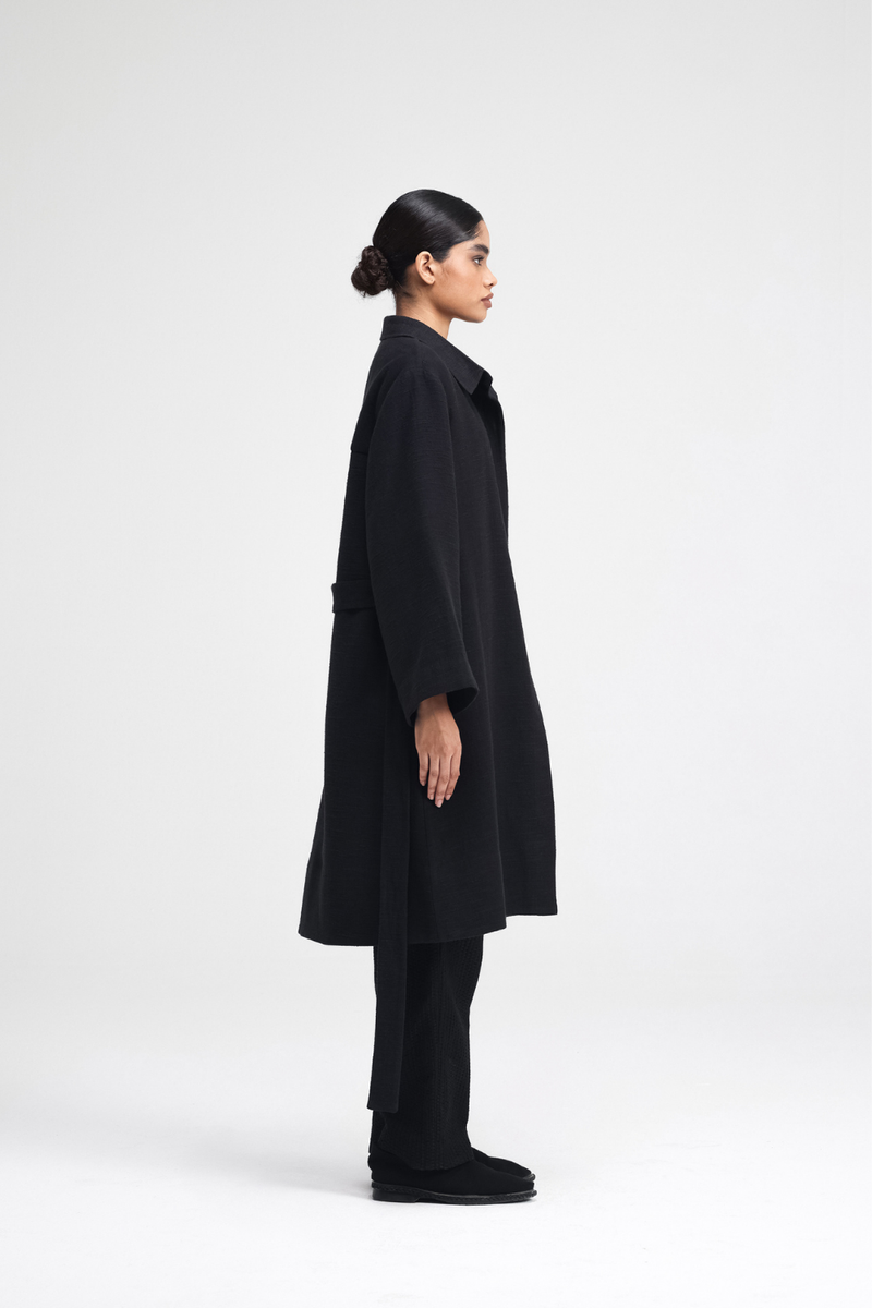 Jova Overlay linen by Turn Black in black color for women in Singapore
