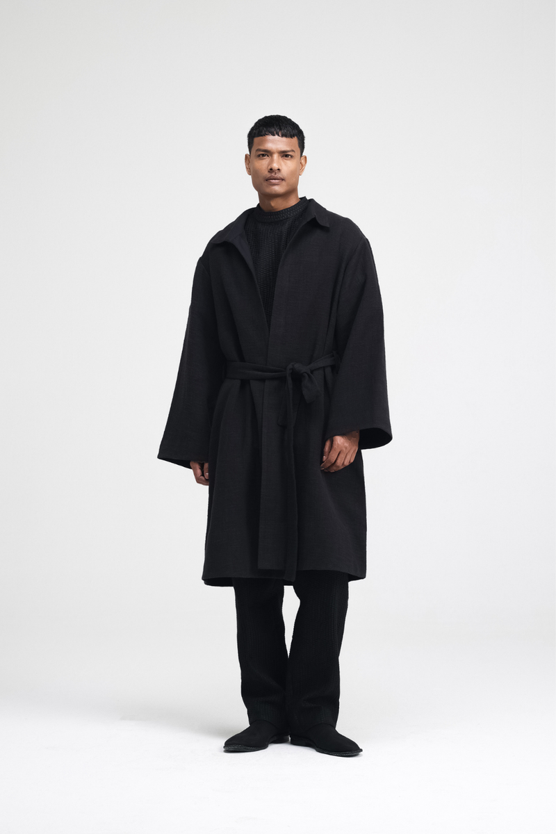 Jova Overlay linen by Turn Black in black color for women in Singapore