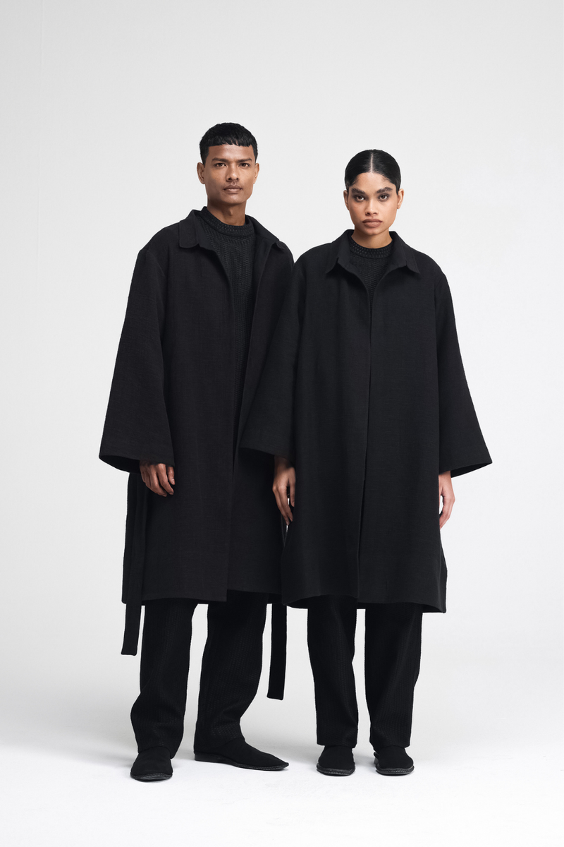 Jova Overlay linen by Turn Black in black color for women in Singapore