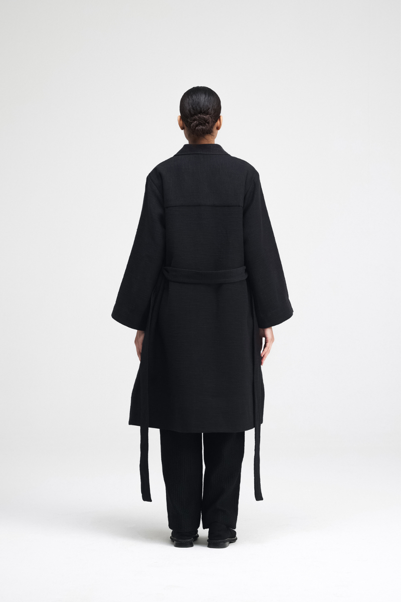 Jova Overlay linen by Turn Black in black color for women in Singapore