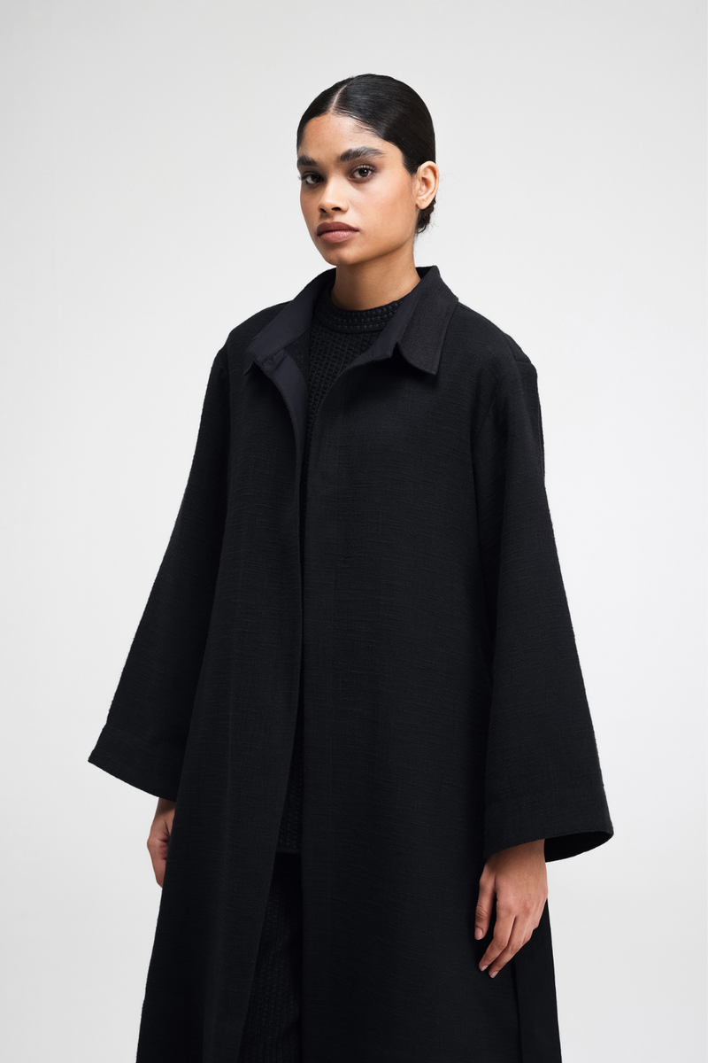 Jova Overlay linen by Turn Black in black color for women in Singapore