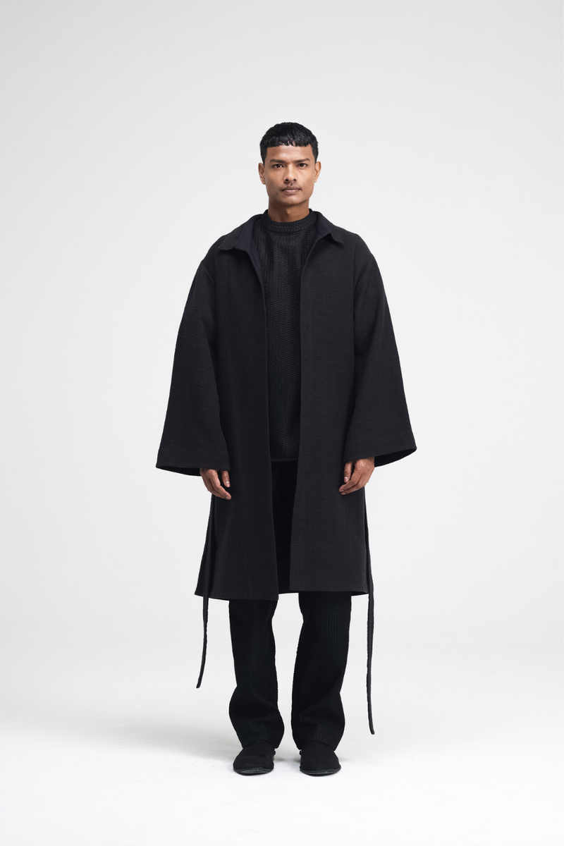 Jova Overlay linen by Turn Black in black color for women in Singapore