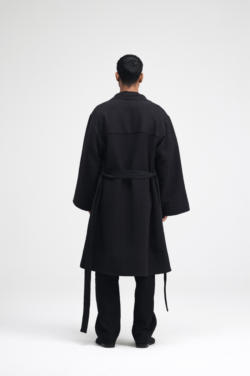 Jova Overlay linen by Turn Black in black color for women in Singapore