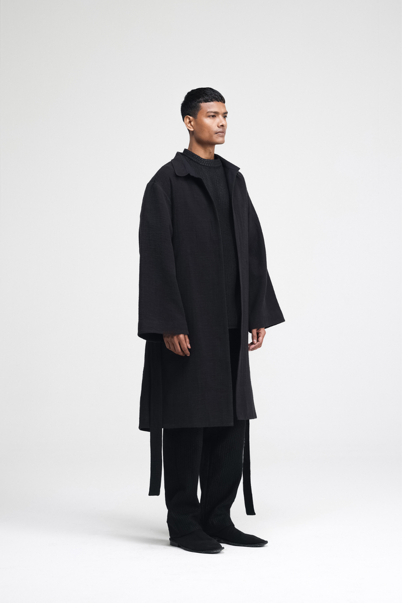 Jova Overlay linen by Turn Black in black color for women in Singapore