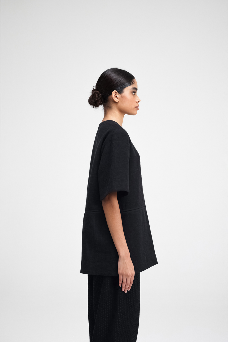 Toshi Top linen by Turn Black in black color for women in Singapore