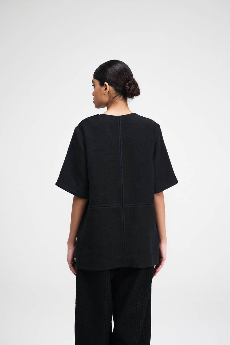 Toshi Top linen by Turn Black in black color for women in Singapore