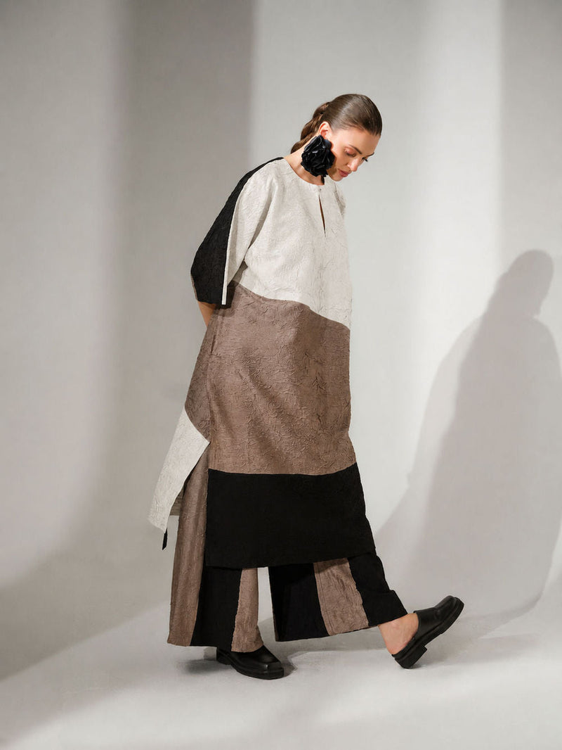 June Tunic-Natural + Grey + Black crushed silk tunics and kaftans by Stoique in natural, grey, black for women in Singapore