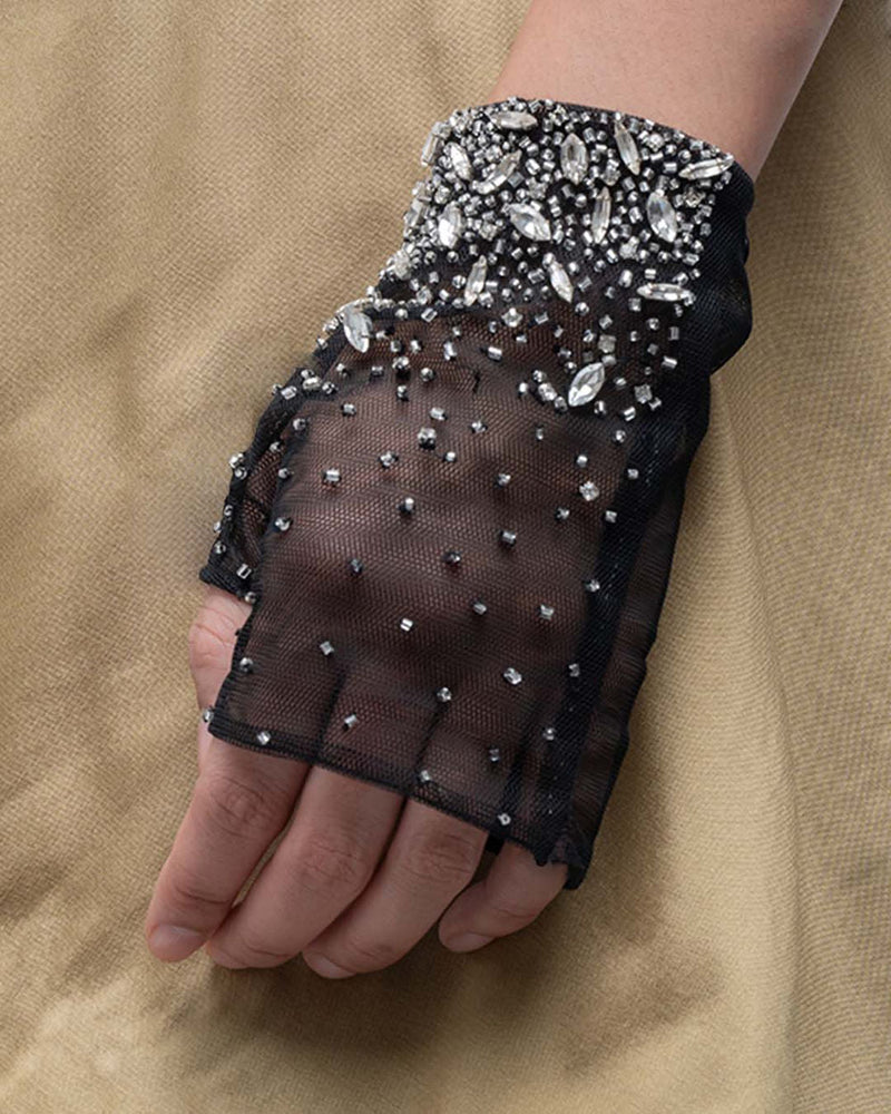 Olly Gloves viscose gloves by Leh Studios in black for women in Singapore