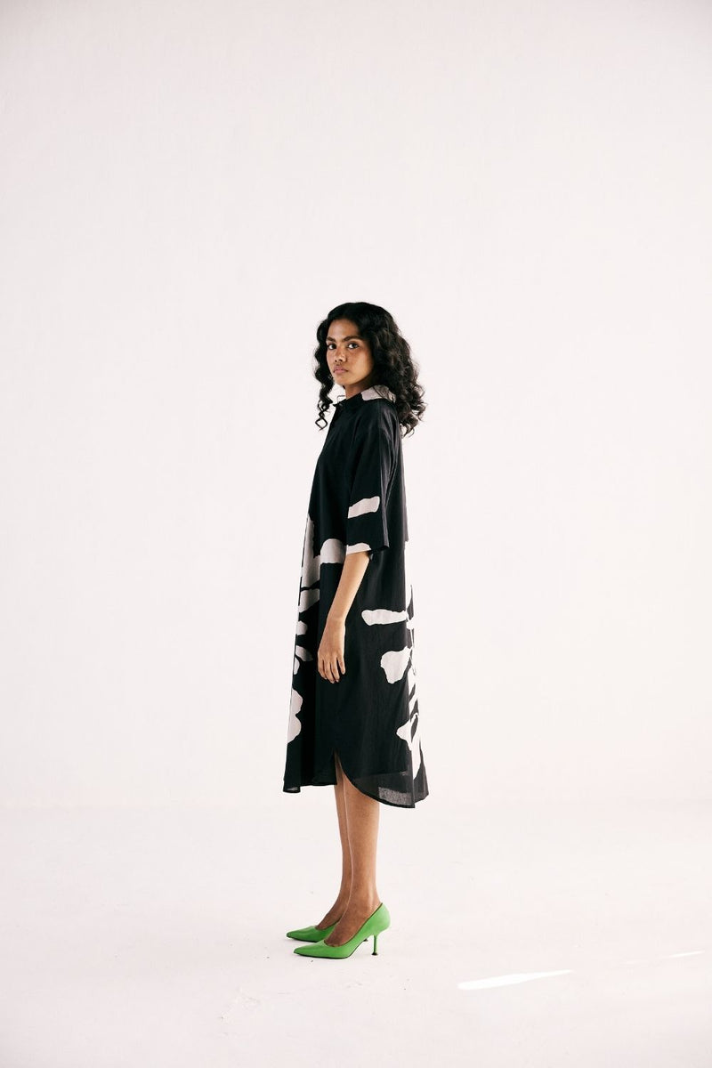 CLEO FLORA DRESS cotton by Khara Kapas in black for women in Singapore