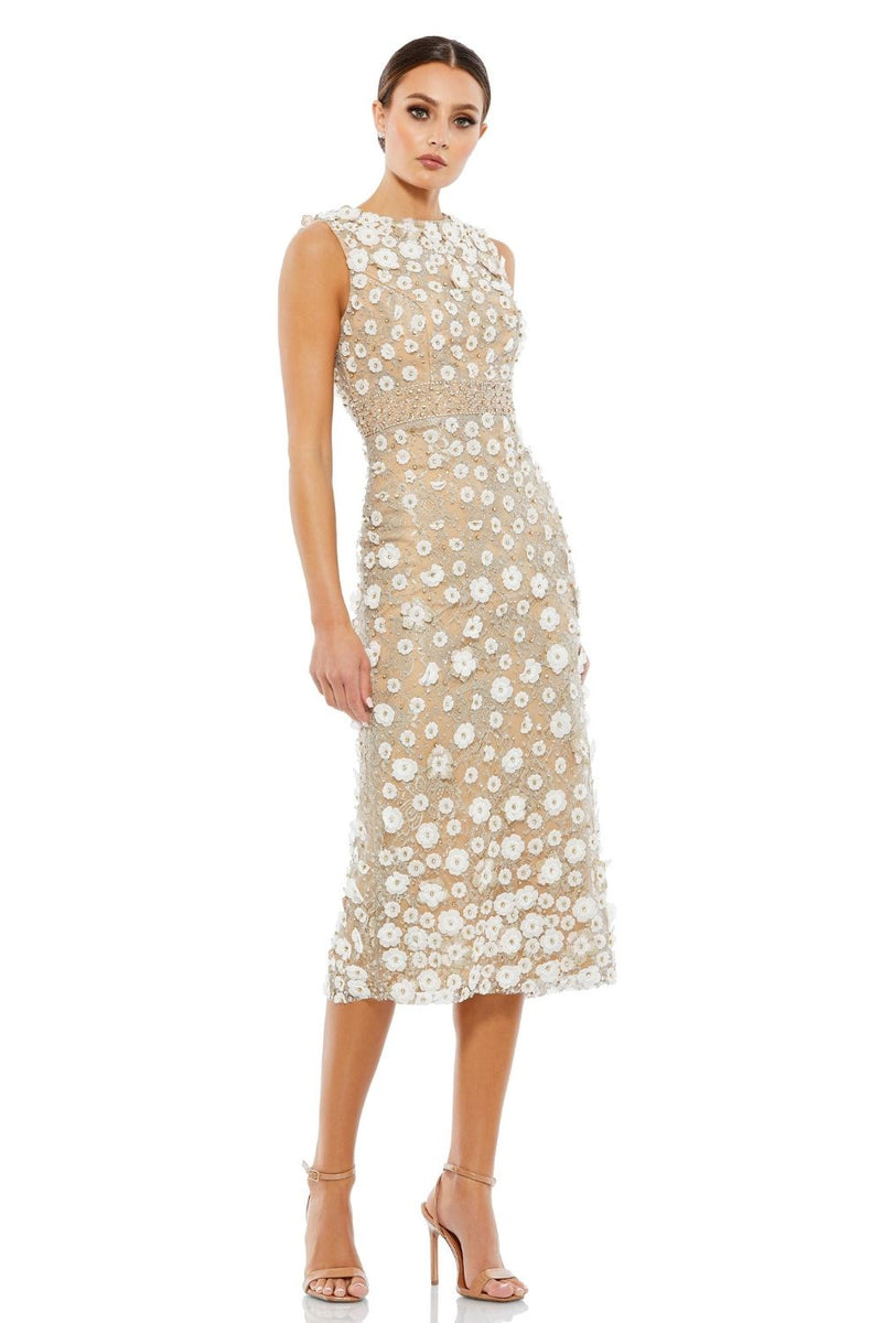MD-67853 Embroidered Midi Dress-Ivory by Mac Duggal in ivory color for women in Singapore