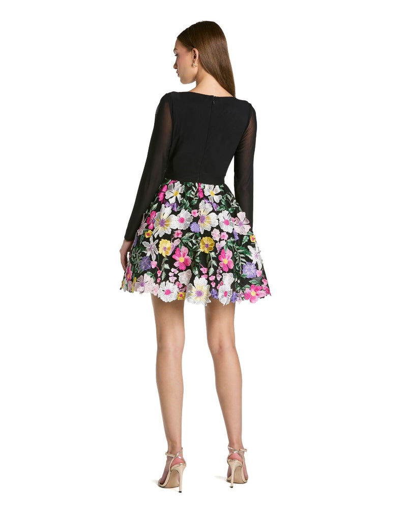 56109 - Black Embroided Skirt Mini Dress by Mac Duggal in black color for women in Singapore