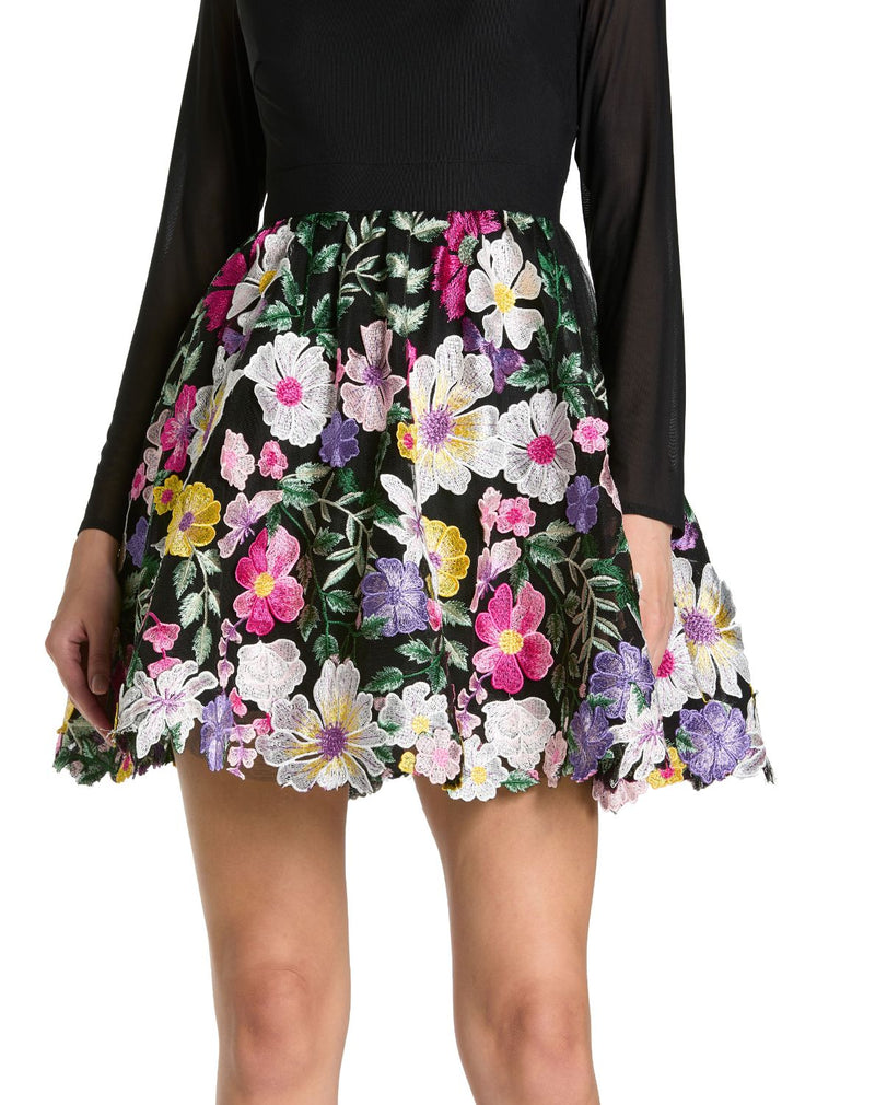 56109 - Black Embroided Skirt Mini Dress by Mac Duggal in black color for women in Singapore