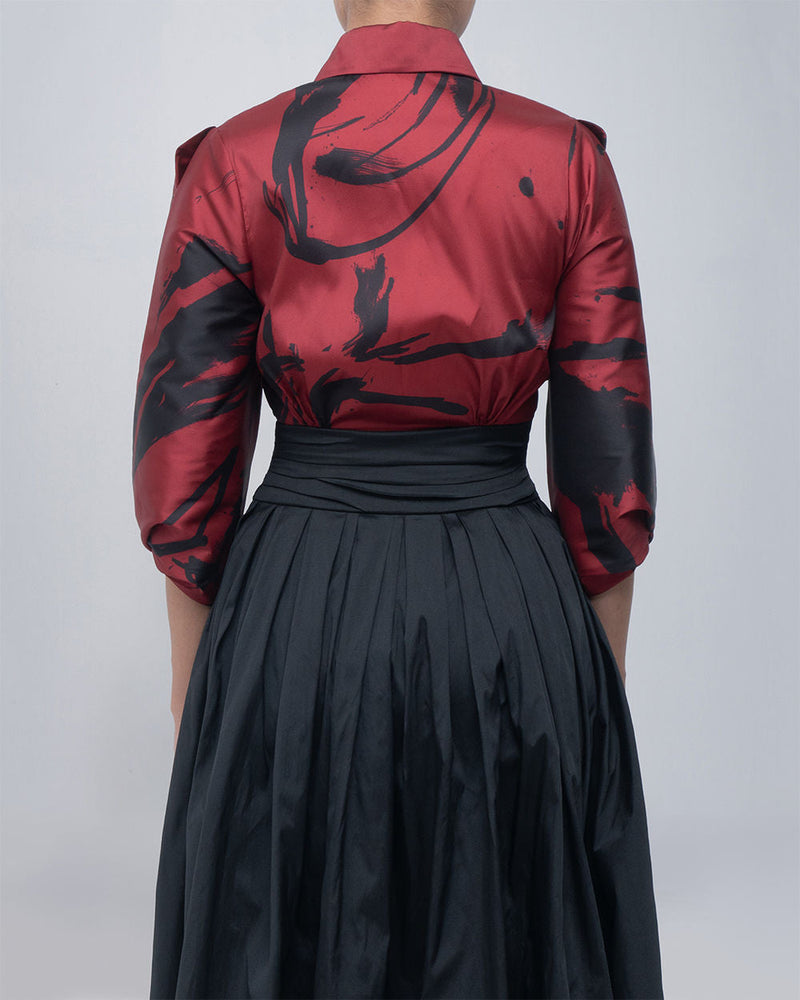Daphne Dress viscose by Leh Studios in red, black for women in Singapore