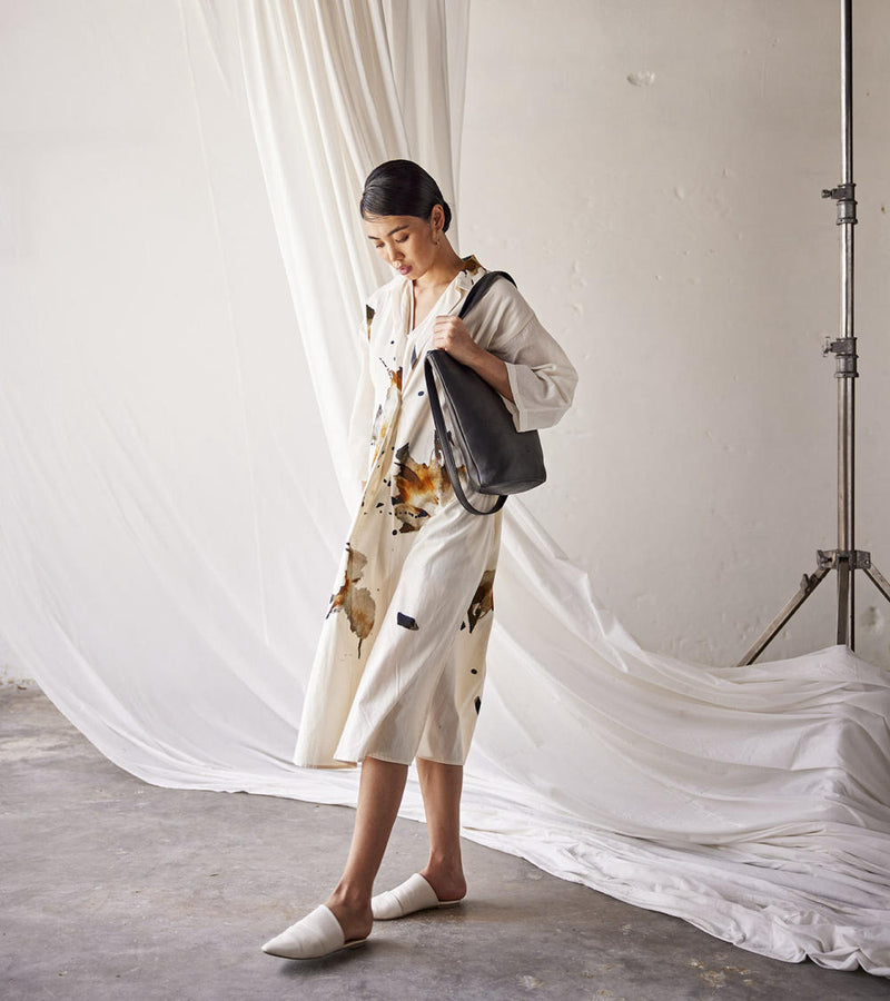 Summer Splash Dress cotton Dresses by Khara Kapas in white for women in Singapore