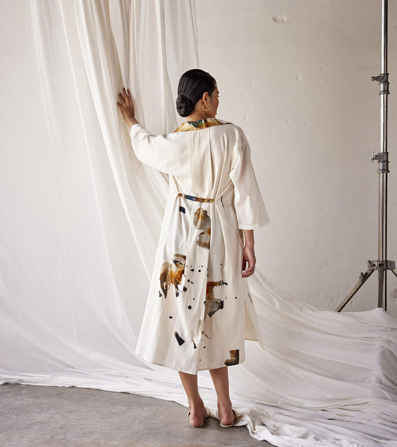 Summer Splash Dress cotton Dresses by Khara Kapas in white for women in Singapore