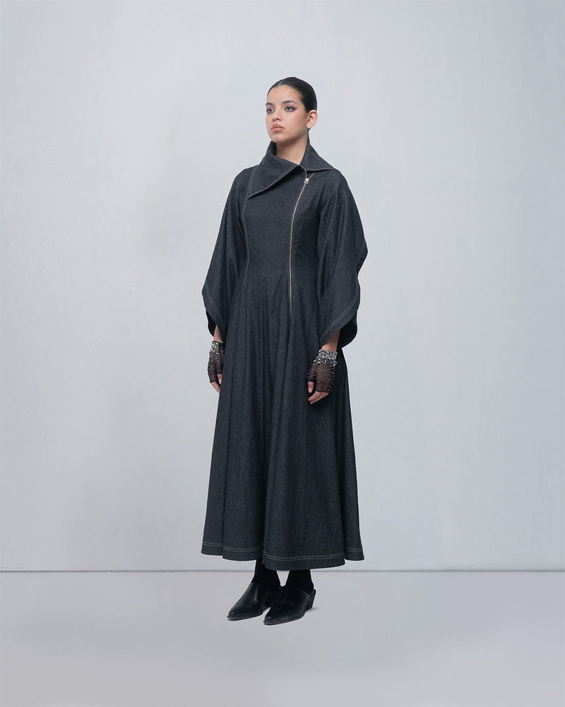 Cen Dress cotton by Leh Studios in grey for women in Singapore
