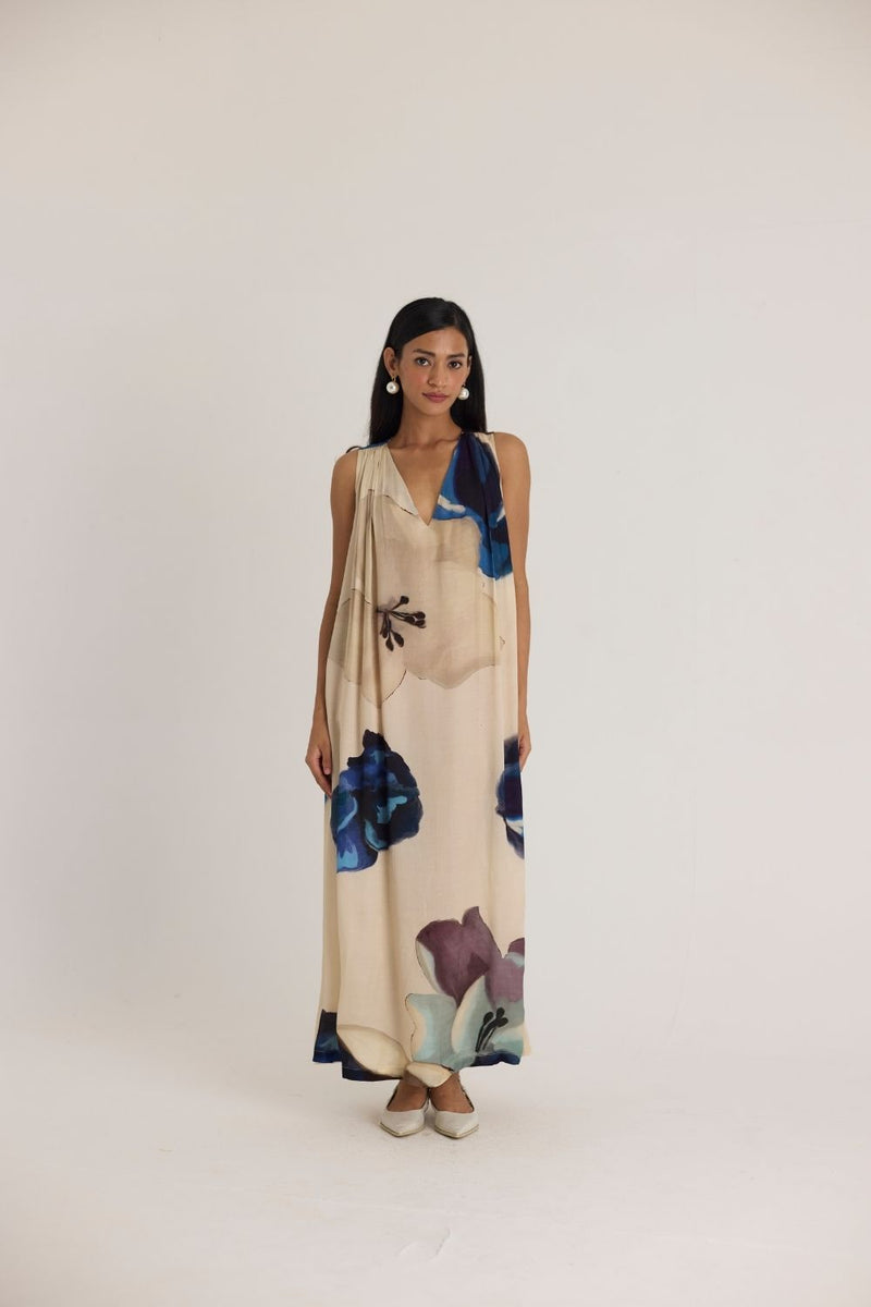 SWEET PEA MAXI DRESS satin by Yam in white color for women in Singapore