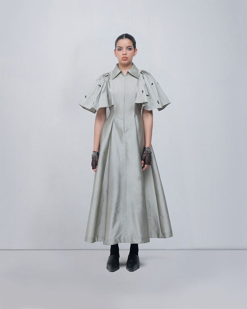 Par Dress viscose by Leh Studios in silver for women in Singapore