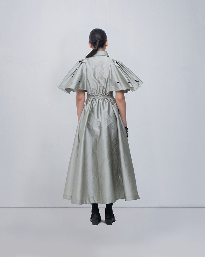 Par Dress viscose by Leh Studios in silver for women in Singapore
