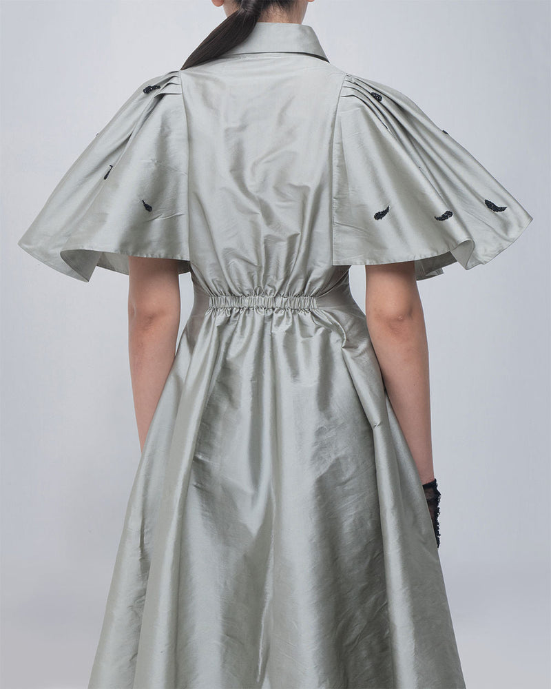 Par Dress viscose by Leh Studios in silver for women in Singapore