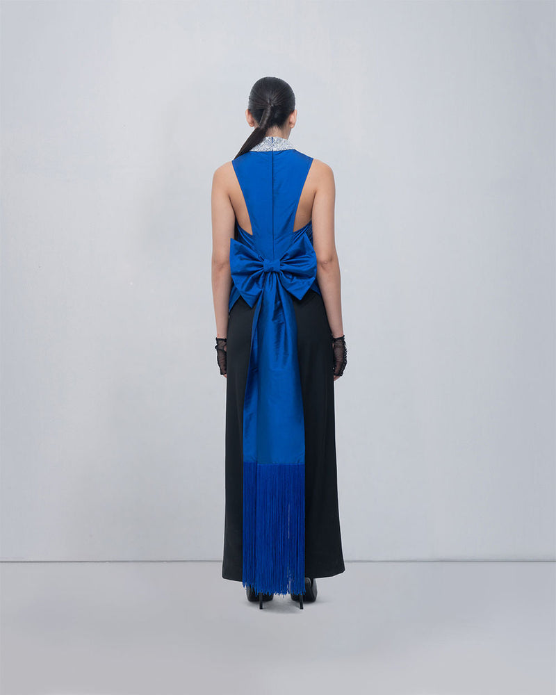 Ondine Top viscose top/shirt by Leh Studios in blue for women in Singapore