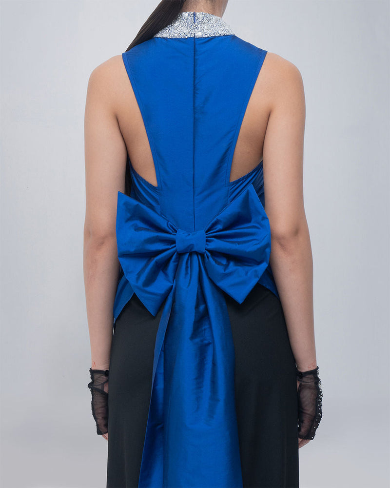 Ondine Top viscose top/shirt by Leh Studios in blue for women in Singapore