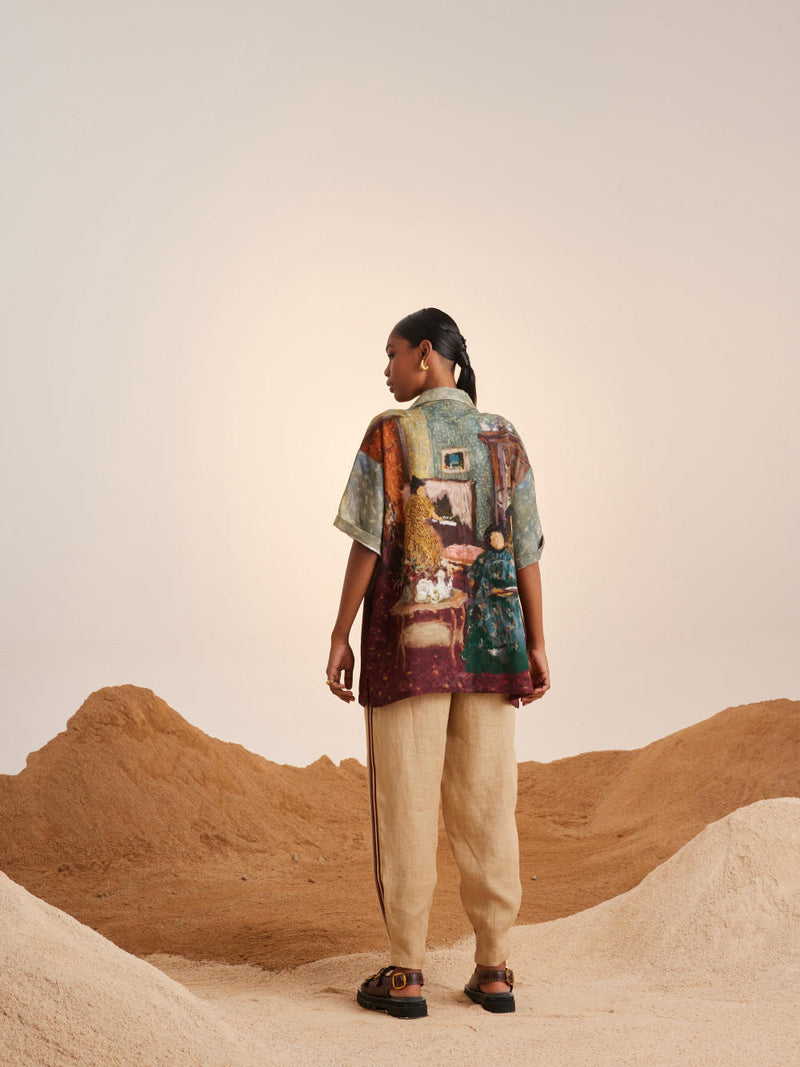 Unisex Oversized Shirt -High Tea linen Top & Tunics,Shirt by CORD for women in Singapore